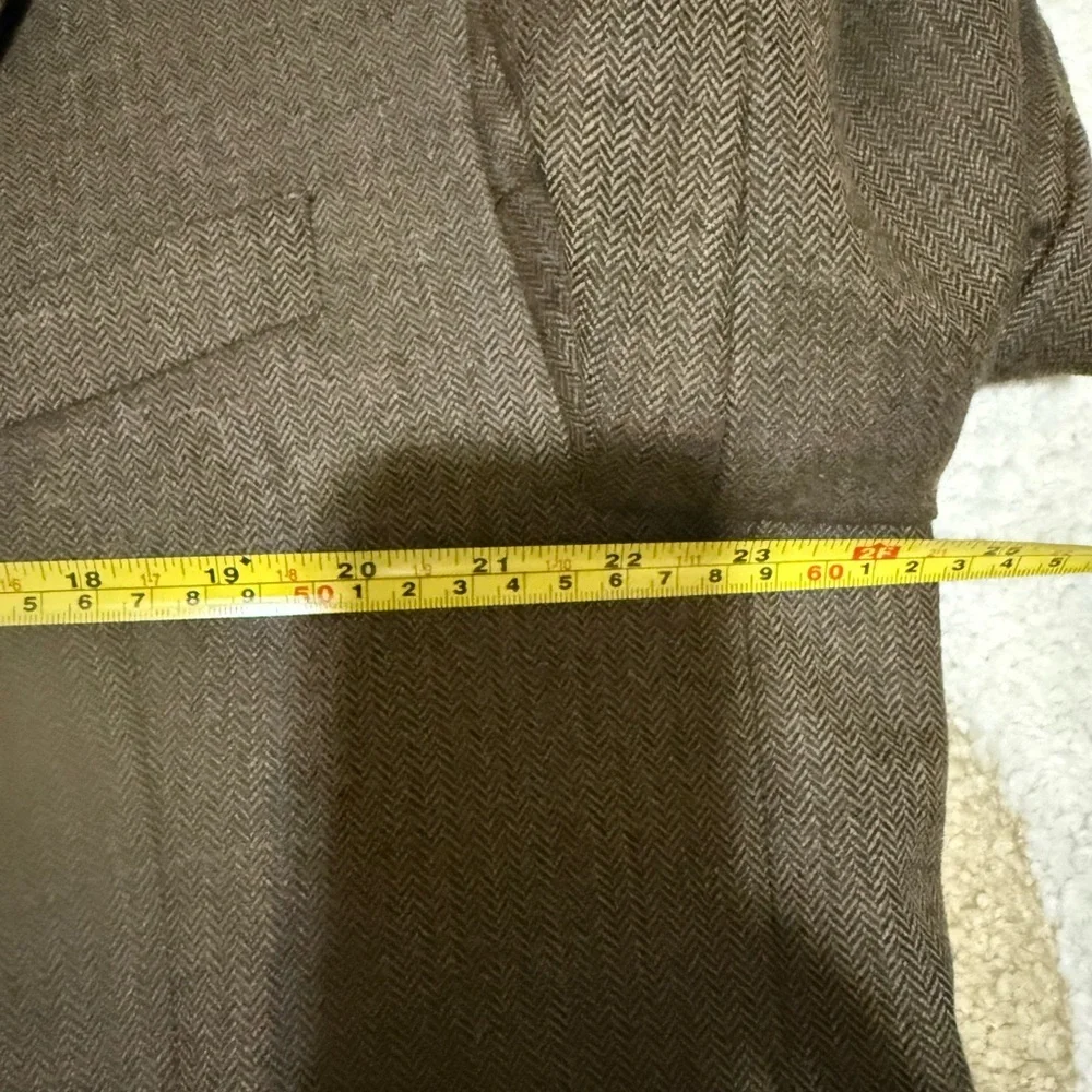 Ralph Lauren 100% Wool Blazer Men's Brown Herringbone Classic Fit Size 46R READ